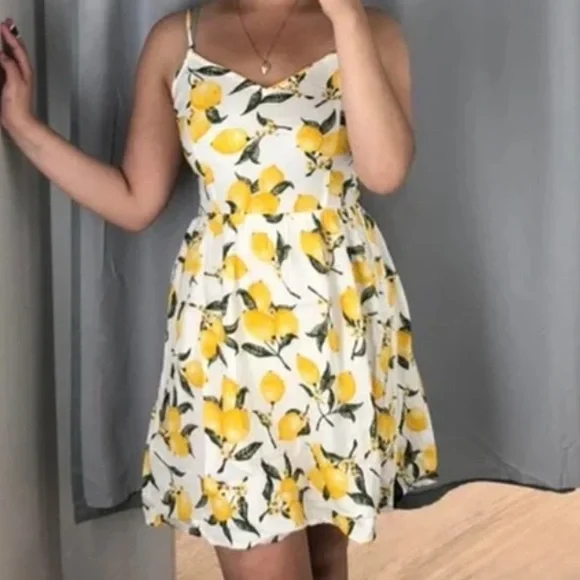 🌻H&M | Lemon Drop Sun Dress - sz 2 - Picture 1 of 12